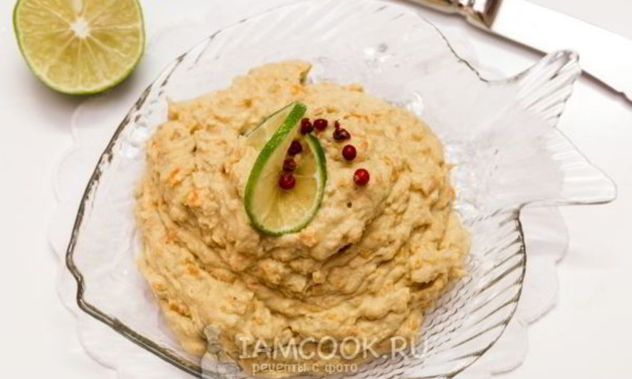 Рецепт яичного паштета с печенью трески и овощами