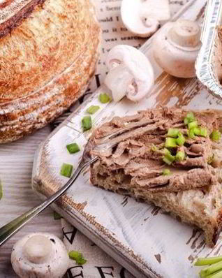 Запеченный печеночный паштет с грибами