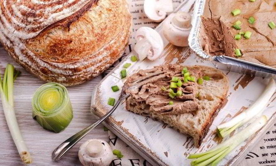 Рецепт запеченного печеночного паштета с грибами