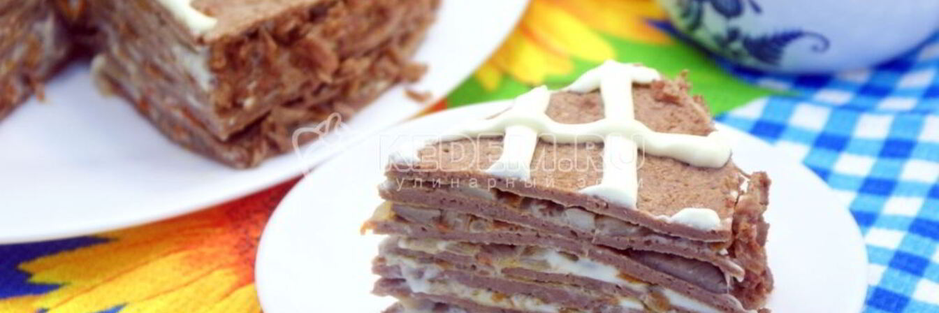 Блинный торт с печенью