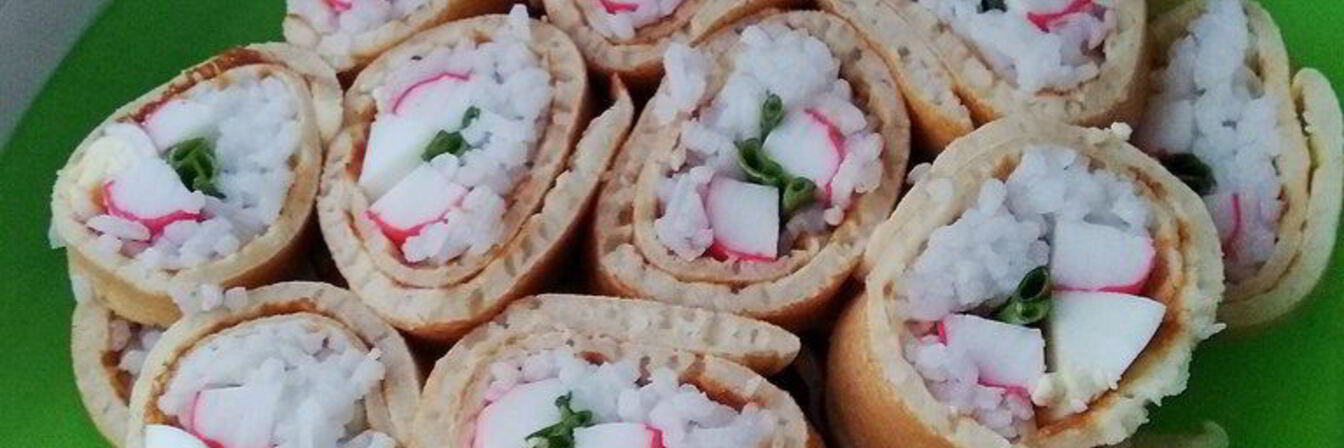 Роллы из блинов