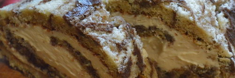 Бисквитный рулет Мраморный