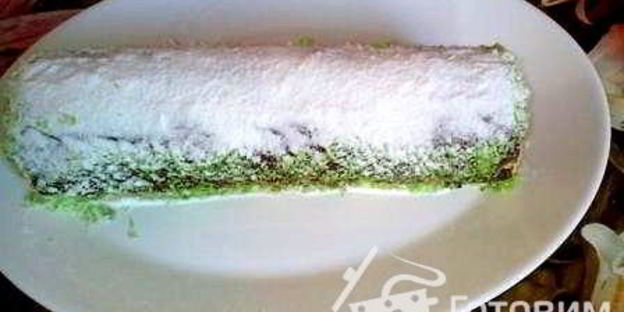 бисквитный рулет зимний