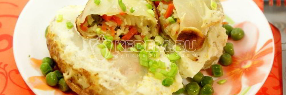 Капустные рулетики в омлете