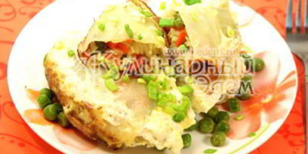 капустные рулетики в омлете
