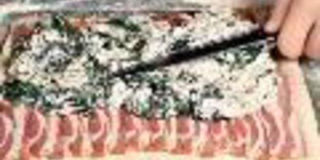 картофельный рулет со шпинатом и беконом