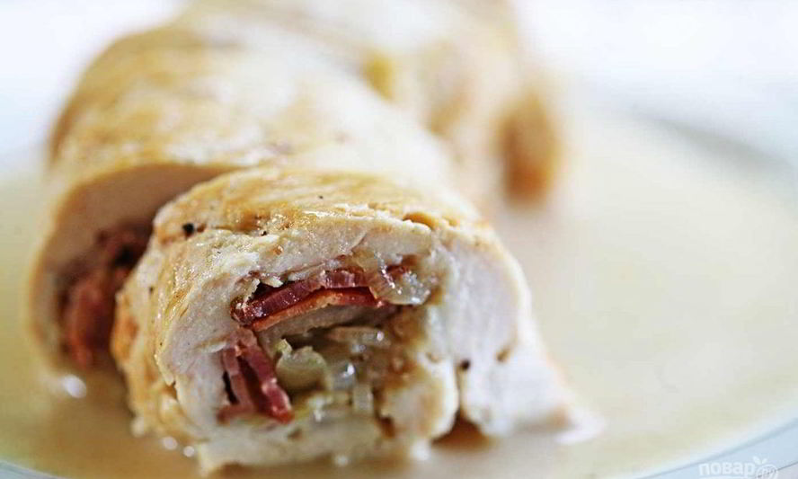 Рецепт куриного рулета с беконом