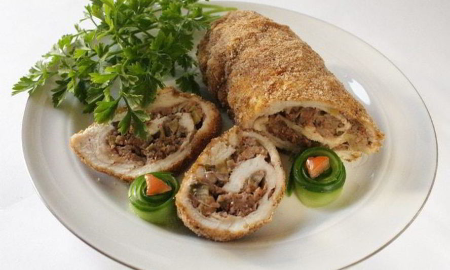 Рецепт куриных рулетов с яблочно-ореховой начинкой
