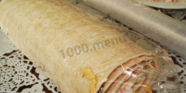 лавашный рулет с семгой трехслойный