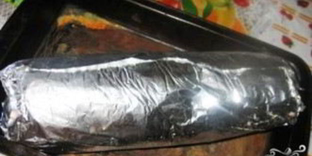 мясной рулет с картофелем