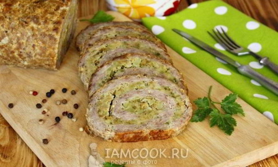 Рецепт мясного рулета с начинкой из брокколи