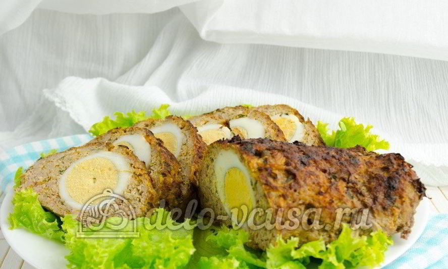 Рецепт мясного рулета с яйцом