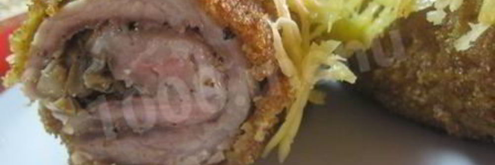 Мясные рулетики с грибами