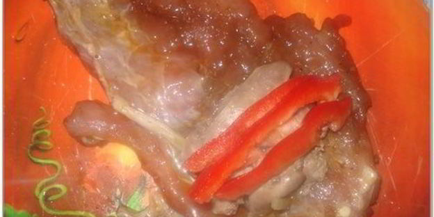 мясные рулетики с куриной печенью и перцем