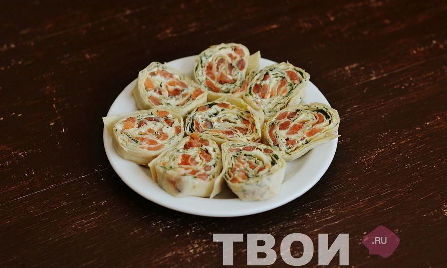 Рецепт рулета из лаваша с семгой