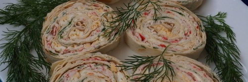 Рулет из лаваша с творожным сыром