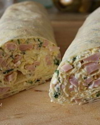 Рулет из лаваша с ветчиной