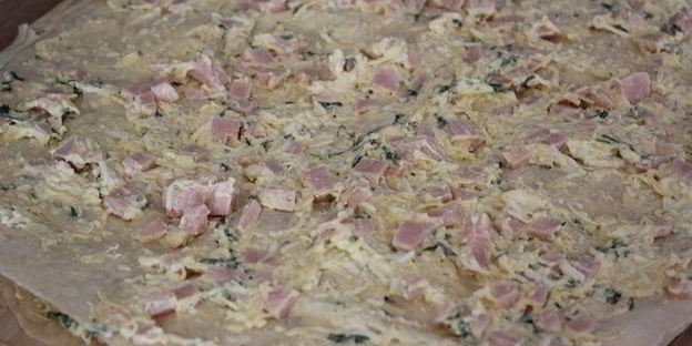 рулет из лаваша с ветчиной