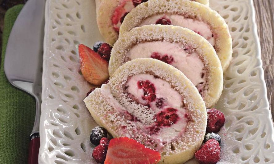 Рецепт рулета с малиной