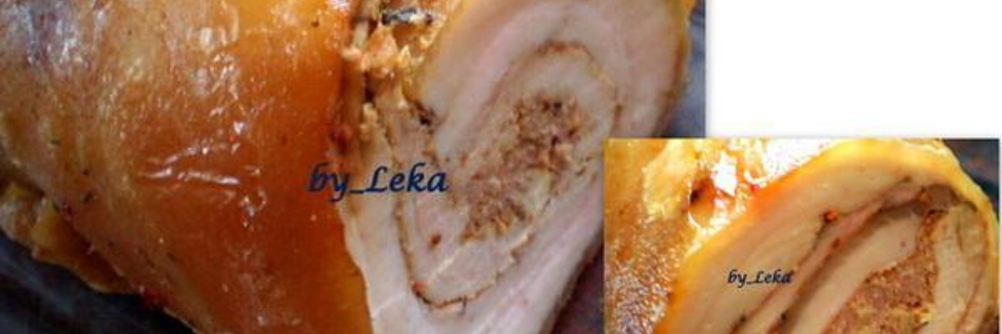 Рулет с мясом и яблоками