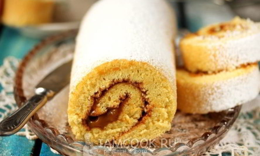 Рецепт рулета со сгущенкой