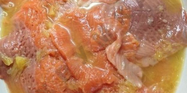 рулетики из форели с апельсинами