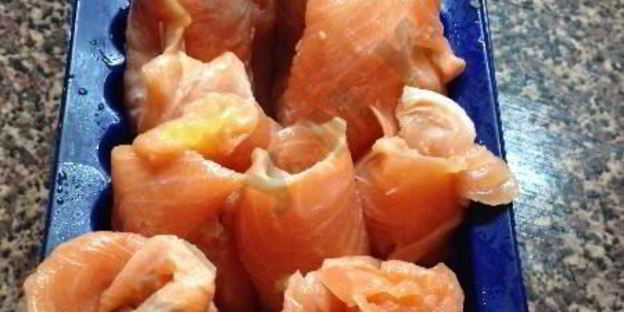 рулетики из форели с апельсинами