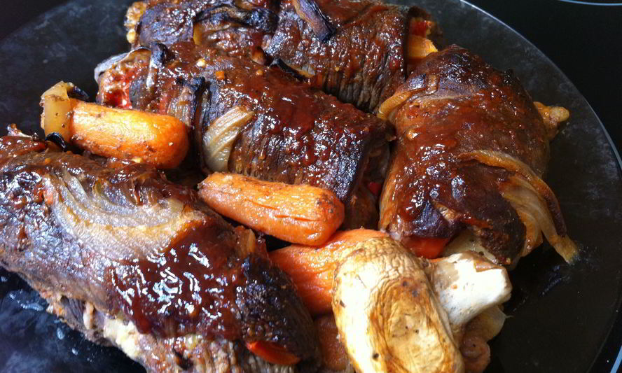 Рецепт рулетиков из говядины с овощами