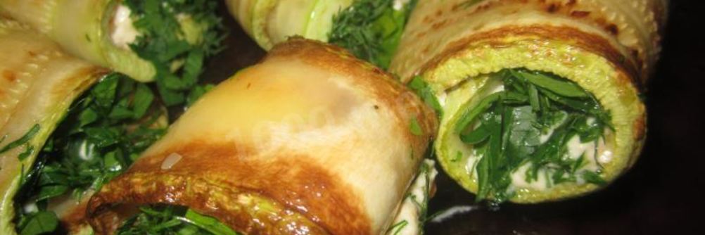 Рулетики из кабачков с сыром и чесноком быстро и вкусно