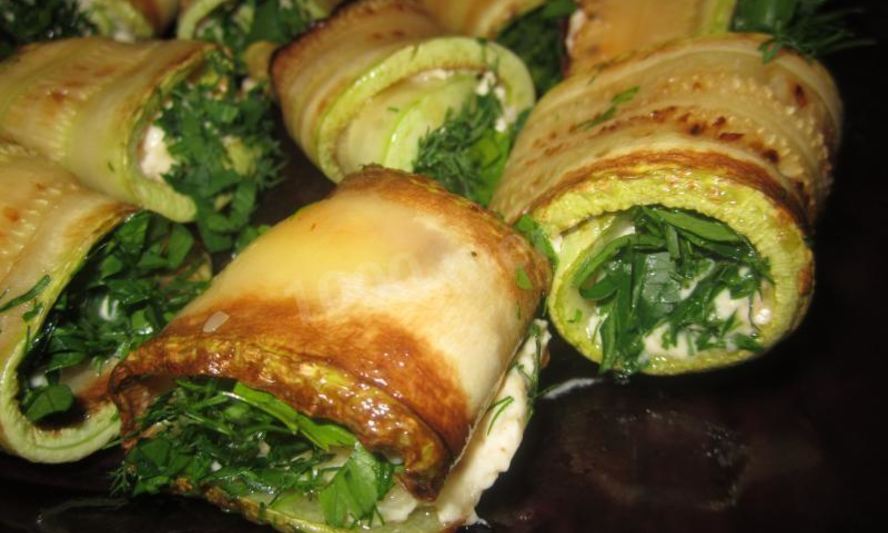 Рецепт рулетиков из кабачков с сыром и чесноком быстро и вкусно