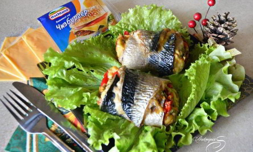 Рецепт рулетов из скумбрии с сыром и овощами