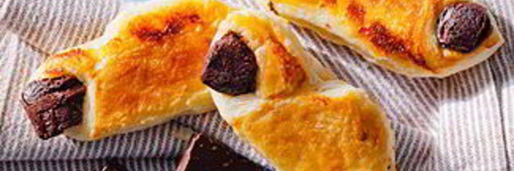 Слоеные рулетики с шоколадом в мультиварке