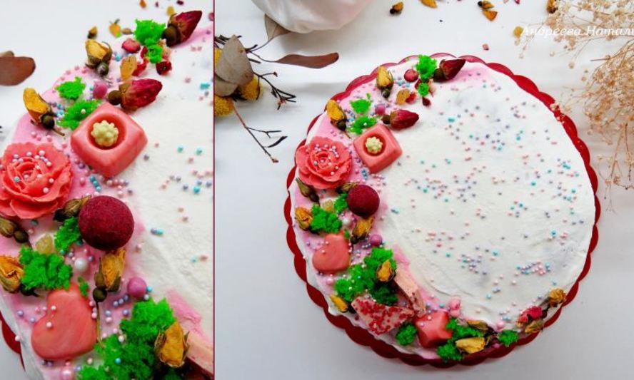 Рецепт торта-рулета цветы для любимой с черносмородиновым курдом