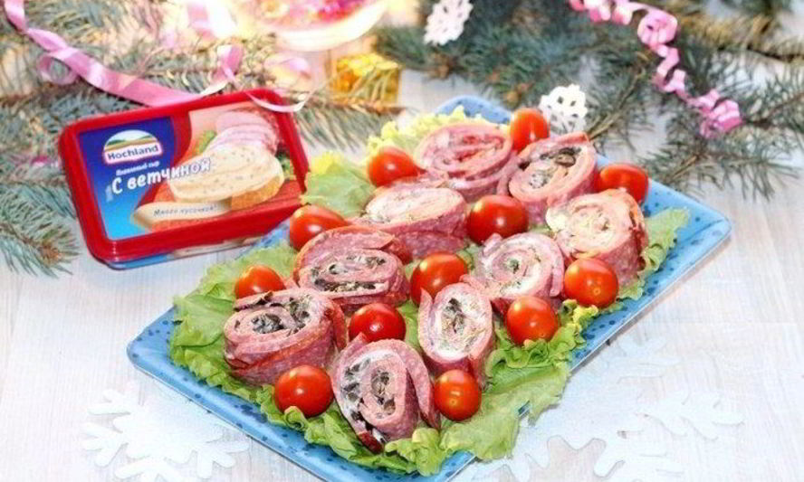 Рецепт закусочного рулета с сыром hochland