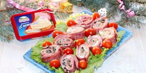 закусочный рулет с сыром hochland