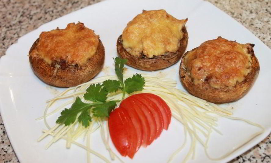 Рецепт шампиньонов и помидоры, фаршированные куриным филе