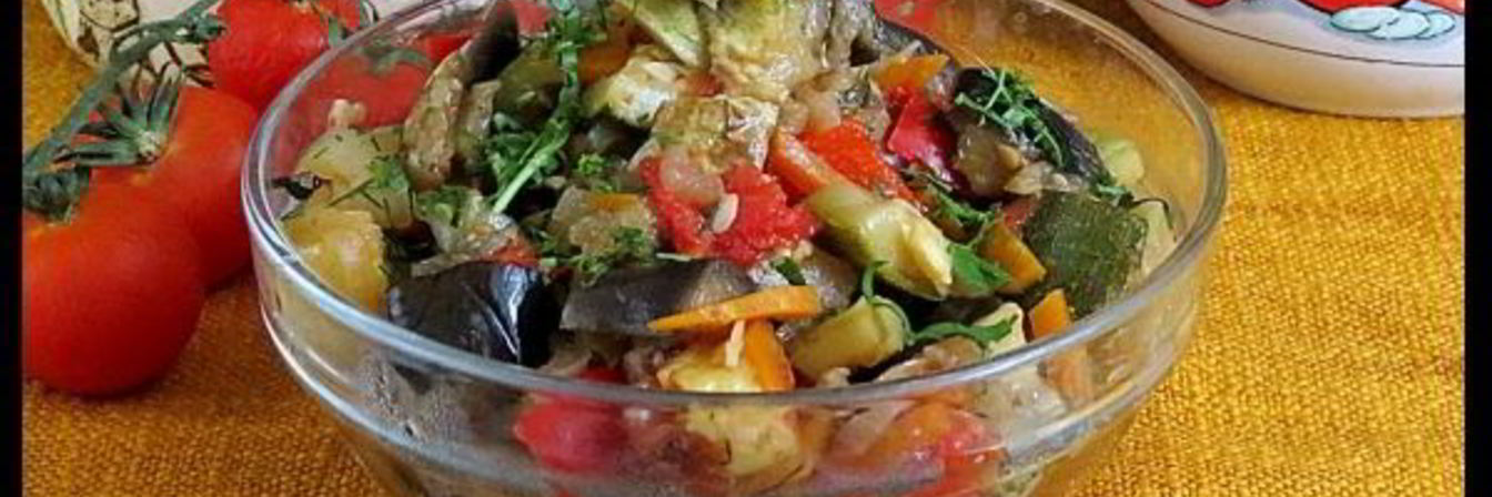 Соте из кабачков и баклажанов