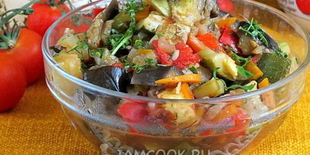 соте из кабачков и баклажанов