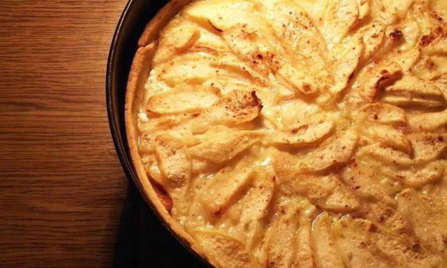 Рецепт грушевого тарта с мятной заливкой