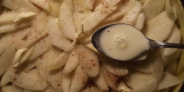 грушевый тарт с мятной заливкой