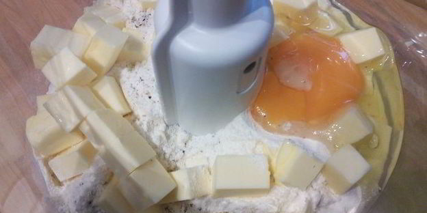 картофельный тарт на тыквенном тесте