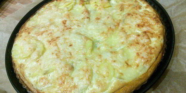 картофельный тарт на тыквенном тесте