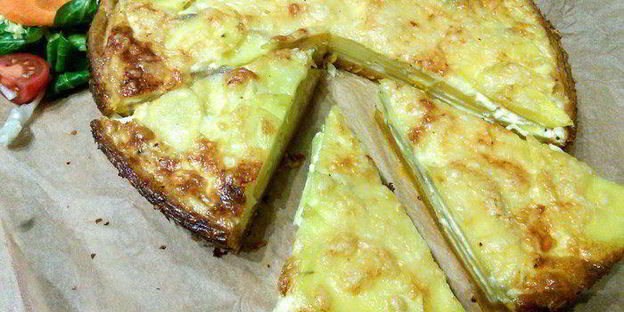 картофельный тарт на тыквенном тесте