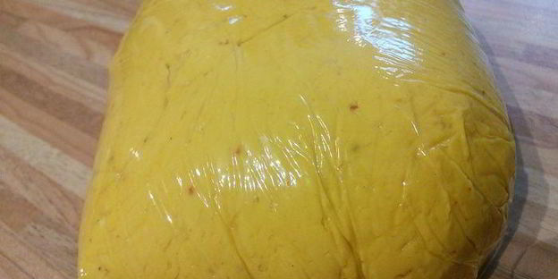 картофельный тарт на тыквенном тесте