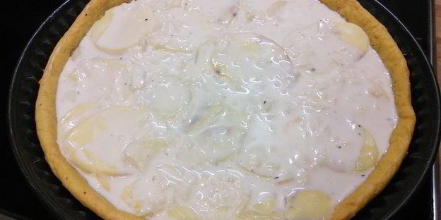 картофельный тарт на тыквенном тесте