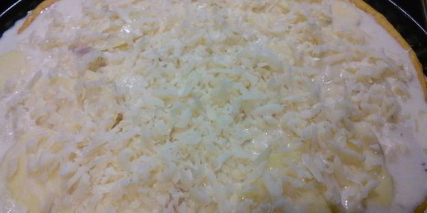 картофельный тарт на тыквенном тесте