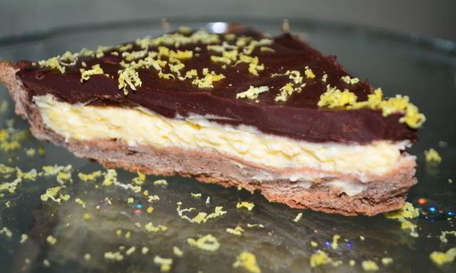 Рецепт нежного лимонно-шоколадный тарт