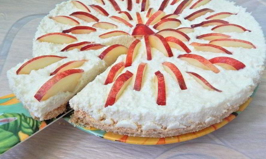 Рецепт тарта без выпечки с творогом и нектаринами