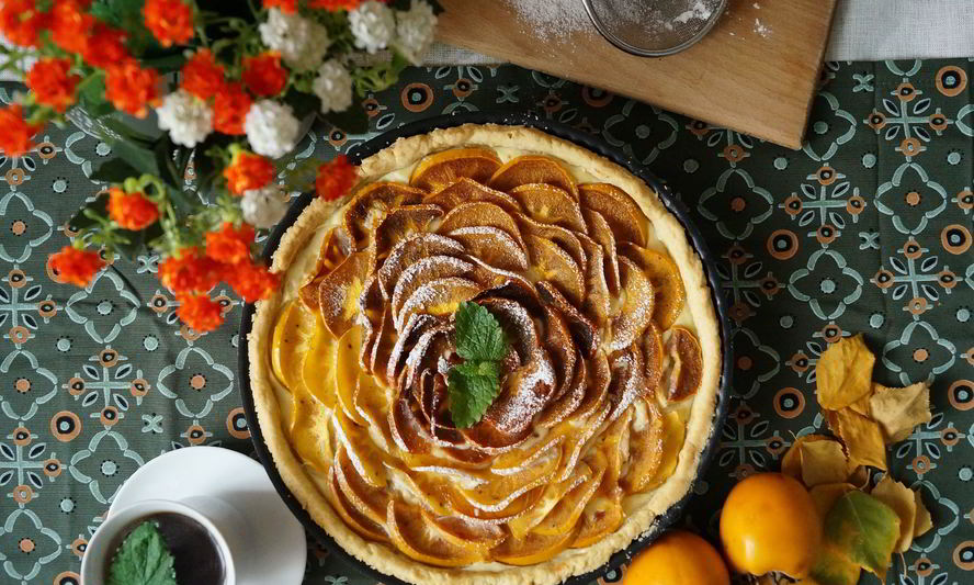 Рецепт тарта с рикоттой и хурмой