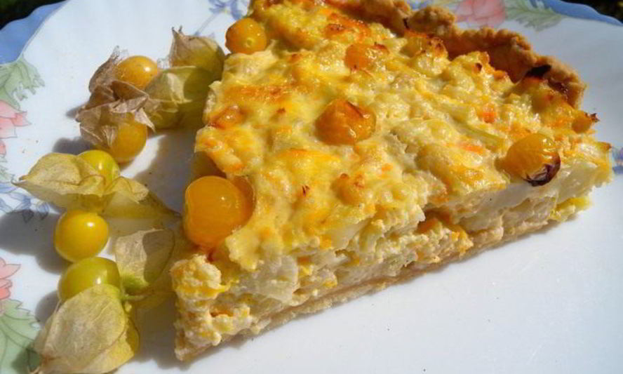 Рецепт тарта с цветной капустой и фезалисом